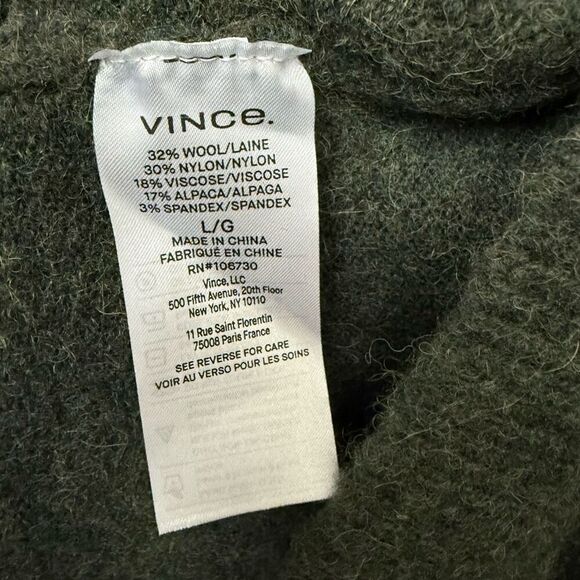 Vince green Crewneck sleeveless  knee length wool blend dress size large - Picture 3 of 4